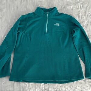 The North Face Turquoise Fleece 1/4 zip - size L